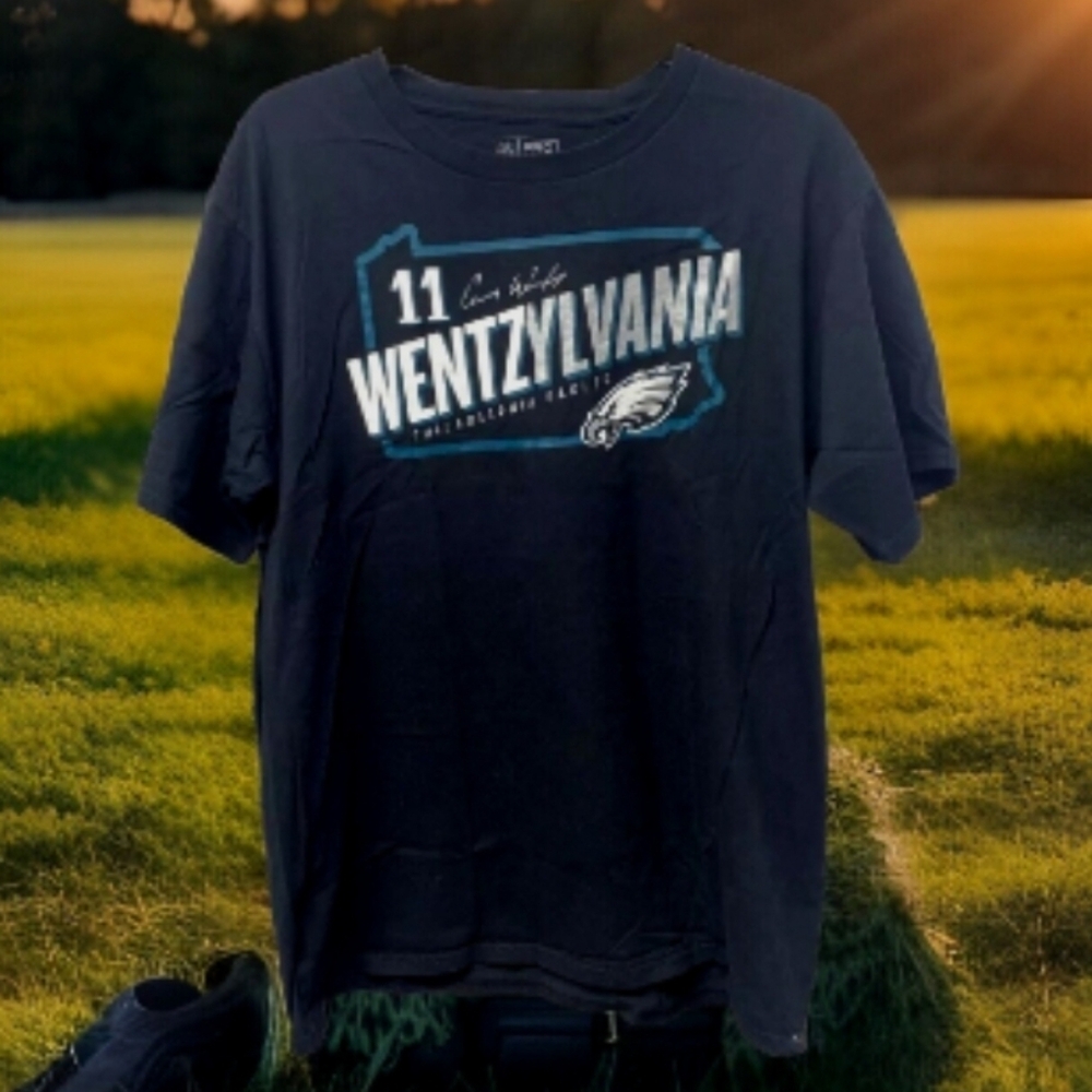 Philadelphia Eagles Shirt Mens Large Short Sleeve BlackFootball WENTZYLVANIA NFL